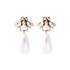 Dangle & Chandelier Uer 2 Styles Drop Imitation Pearl Cute Insect Bee Earrings Fashion Vintage Women JewelryDangle