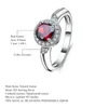 Cluster Rings Gem's Ballet 1.05CT Round Natural Red Garnet Classic Gemstone Ring 100% 925 Sterling Silver Wedding for Women Fine Jewelry