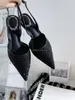Tacchi Designer RC Sandalo Crystal Slide Sandali in pelle di pecora Scarpe da sposa a punta Stilisti Scivoli Muli comodi Scarpe con tacco a spillo sexy