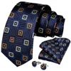 8 cm Blau Plaid Paisley Dot 100 Seide Männer Krawatte Business Formale Hochzeit Party Krawatte Einstecktuch Manschettenknöpfe Set herren Krawatten