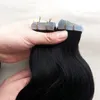 Natürliche Farbkörperwellenklebeband auf menschliches Haar Erweiterungen Remy schwarze Frauen unsichtbarer indisches Haar puschhaut Schuss Haar doppelseitigseitig