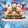 新 2022 パーソナライズトナカイ家族クリスマスツリー装飾かわいい鹿お祝いクリスマスペンダント