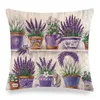 Pillow Case Retro Poster Lavender Cushion Cover 45x45 Purple Flowers Letter Pillowcase Farmhouse Home Sofa Car Decorative Throw Pillow 220714