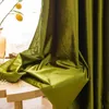 Gardin draperier gardiner för vardagsrum sovrum mat retro glans lyxig diamant sammet hög skuggning olivflanell glansiga fönster dörr