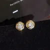 Stud 18k Gold 18 K Woman Earrings Unusual Earings Trend Piercing Small Crystal Vintage Ear Cuffs For Party Women's JewelryStud Dale22 Fa