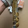 High-end originele YSS-875Ex-structuur b-afgestemde hoog geplande saxofoon wit koper vergulde professionele tonen sax saussopraan