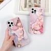 3D amour coeur poignet chaîne étuis souples pour Samsung Galaxy Note 20 10 9 8 S20 Lite S21 FE S22 Ultra S10E S10 S9 S8 Plus marbre Funda