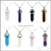 Arts et artisanat Arts Cadeaux Maison Jardin Pierre Naturelle Collier Chakra Hexagonal Opale Améthyste Quartz Rose Cristal Reiki Hea Dhxvs