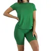 Été grande taille 3XL 4XL solide survêtements femmes T-shirt Shorts coton 2 pièces ensembles survêtements mode chemises pantalons courts vêtements décontractés