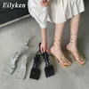 Eilyken Fashion Women Sandals Тонкая низкая каблука