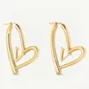 V Letter 18K Gold Heart Hoop Earrings Classic Titanium Steel Designer Jewelry Fashion Woman Stud Earrings