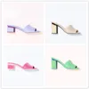 10A original quality patent calfskin high heel sandals with box luxury designer slippers fashion single light colors summer slipper large size 35- 42