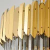 Grande lampadario di cristallo Lampade a sospensione a LED di lusso Telaio di illuminazione in metallo dorato per scala a soppalco Lobby Villa Living Room Decor