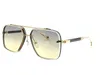 Top Men Design Sunglasses gen Square Cut Lens K Gold Frame 절묘한 전기 도금 간단한 넉넉한 스타일 고급 UV400 보호 안경