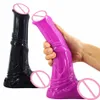 Duże wodoodporne miękkie silikonowe realistyczne dildo fioletowe mięso czarne dorosłe seksowne produkty zabawek dla kobiet grę chgd20