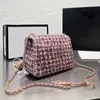 22P France Femmes Classique Mini Rabat Tweed Crush Ball Sacs GHW Matelasse Chaîne Bandoulière Épaule De Luxe Designer En Plein Air Sacoche Pochette Sac À Main