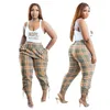 Conjunto de pantalones estampados a cuadros de moda para mujer 2022 trajes de verano de diseñador 4XL 5XL Top corto sin mangas para mujer conjuntos a juego de dos piezas