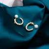 Hoop Huggie Fashion 925 gioielli in argento sterling Orecchini da donna Orecchini a perno placcati oro 18k con perleCerchio
