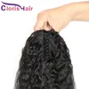 Kinky Straight Claw On Ponytail Brazilian Virgin Coarse Yaki Clip In Human Hair Extensions Full Natural Ponytails Hairpiece For Black Women