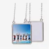 Mode bricolage carré sublimation blanc hommes collier collier en argent bijoux de créateur femmes homme chaîne fête famille cadre photo pendentif pour femme pendentifs colliers