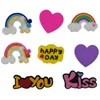 PVC Shoe Charms Crown Lips Kiss Rainbow Shoe Accessories Teeth Decorations Ornament for Girls Kids Gift