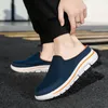 Slippers malha de malha masculina Sapatos casuais respiráveis ​​para homens sandálias ao ar livre deslizamento resistente a casais Half Slipper Flatssslippers