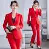 Dwuczęściowe spodnie kobiet wiosna elegancka marynarka kurtka blezerowa 2 set żeńska szczupła moda koreańskie ubrania robocze biznesowe J50Women's