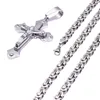 Hanger kettingen s niet-betaalde titanium materiaal zilveren religieuze Christus Jezus Cross ketting