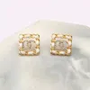 Brincos clássicos de garanhão 20 de alta qualidade Mulher geométrica Famosa Brincho de couro Jóias duplas Mulheres 18K Gold Diamond Wedding Gifts