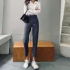 Lato Biuro Lady Casual Grey Garnitur Spodnie Kobiet Klasyczny Czarny Dziewięć Point Kobiety Streetwear Trendy Prosto-Noga 220325