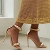 Top quality Gianvito 10.5cm stiletto Heels Sandals sky-high heel for women summer luxury designer shoes golden Calf leather foot strap heeled Rear zipper footwear