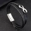 Bracelets à breloques Accessoires Bracelet en acier inoxydable en cuir pour hommes Motif géométrique spécial multicouche pour cadeau d'anniversaireCharm Inte22