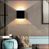 Wall Lamp Home Deco El Supplies Garden Indoor Cube Aluminum 85-265V Cob Led Lighting Modern For White/Black Decoration Sconce Surface Moun