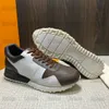 Klasik Erkek Run Away Sneaker Üç Renkli Günlük Ayakkabılar Monogramlar Kanvas Deri Kahverengi Çiçekli Baskılar Erkek Tasarımcı Eğitmen Ayakkabısı İçin Lüks Spor Ayakkabılar
