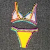 Frauen Bikini Set Reversible Bademode Beachwear Sexy Low Taille Handgemachte Stricken Badeanzug Weibliche Badeanzug Schwimmen 220611gx