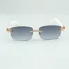 Endlose Diamond Buffs-Sonnenbrille 3524012 mit naturweißen Hörnern und 56-mm-Linse298P