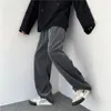 Privathinker preto cor cinza casual Corduroy Man calça reta Homem mulher de tamanho grande as calças de carga de pernas largas 220809