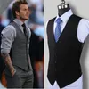 Hommes gilets 2022 mode Boutique coton couleur unie costume décontracté gilet noir gris formel Businss robe de mariée Guin22