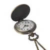 Pocket horloges 9076Large Quartz Watch Bronze nostalgische retro flip met ketting Thun22