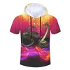 Mens Shirts Casual Starry flame snake Hooded Tshirt Drop Summer China 3D T Shirt Suppliers Wholesale 220623