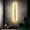 2022 Modern Long LED Wall Lamps Light 85-265V Iron Black Gold Shell 100cm 80cm Indoor Living Room Bedside Sconce Light