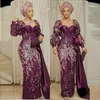 Dubai Africano Aso Ebi Vestidos de noite com apliques de renda de lante