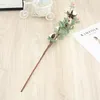 Artificial Plastic Single Grass Plant Fake Cotton Leaf Greenery Flower Leaves G21612