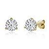 Stud 2 Carat D Color Moissanite Diamond Earrings Yellow Gold 925 Sterling Silver For Women Girls FashionStud