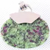 Pendant Necklaces Necklace 40x40MM Oval CAB Cabochon Natural Green Red Zoisite Stone Bead Jewelry Gift K1147Pendant Godl22