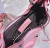 22SS 럭셔리 어깨 가방 디자이너 크로스 바디 여성 쉘 가방 패션 편지 인쇄 핸드백 고품질 클래식 오토바이 가방 205Y