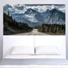 Muurstickers 2 stks / set 3D Snow Sneeuw Berg Bed Kunst Muurschildering Sticker Home Decor Landschap Zelfklevend PVC-posterbehang