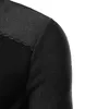 Herrjackor herrstativ krage jacka lapptäcke kappa zip upp långärmad manlig casual smal passform svart grå röd storlek m-2xl a16men's