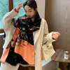 Scarves Woman Fashion Western Style Retro Carriage Starry Sky Printing Imitation Cashmere Shawl Multifunction Decorate Warm ScarfS1000943