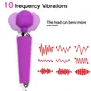 Sex Toy Massager 1Set poderoso Clitoris consolador Vibrador Juguetes eróticos para mujeres Magic Stick Spot Spot Masturbator USB recargable